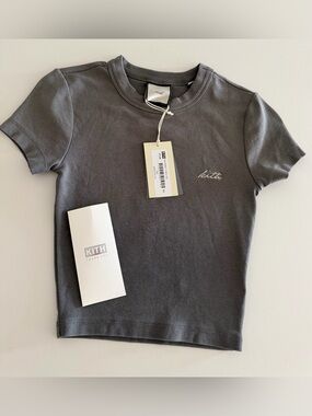 Kith Gray Script Logo Short-Sleeve Tee